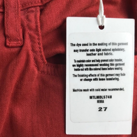 JOE'S JEANS ""The Charlie" Women's High Rise Skinny Ankle Denim in Henna Red 27 - Picture 3 of 6